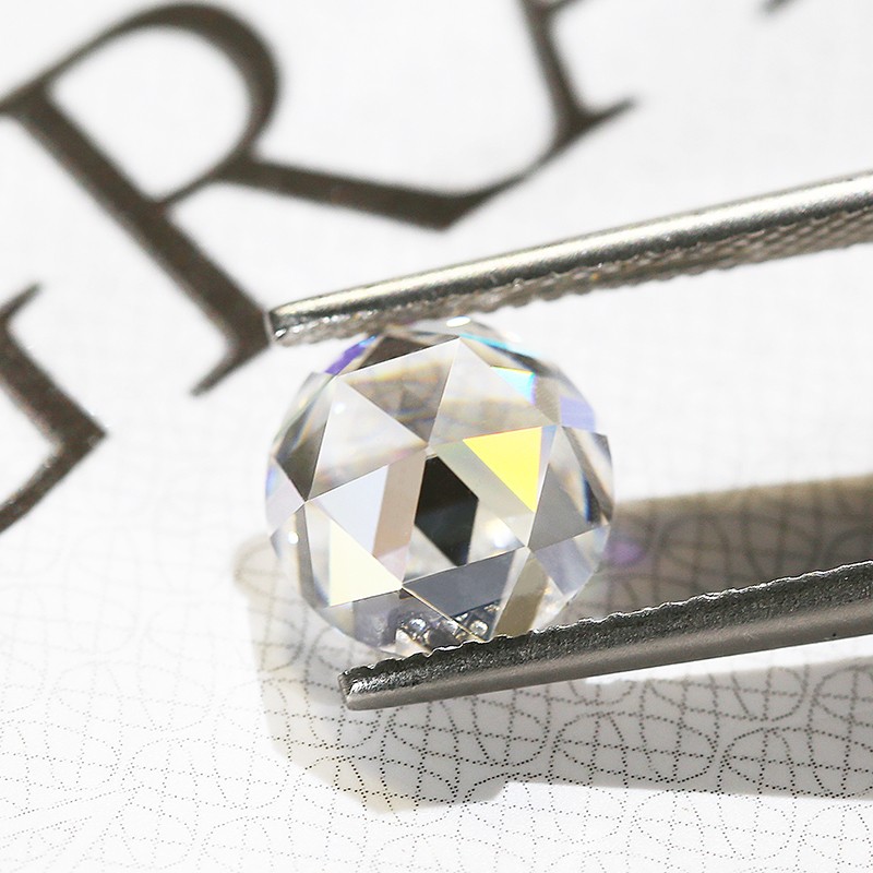 Colorful Flat Rose Cut 0.5-5ct Round Moissanite Loose GRA VVS1 Factory Directly