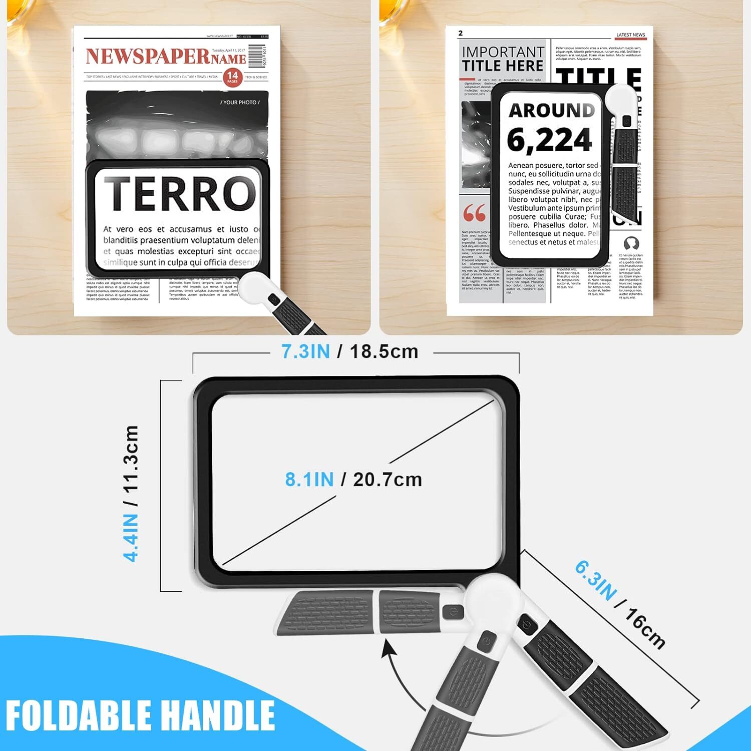 5X Magnifying Glass with 48 LED Light Clarity Handheld Seniors Reading»Magnifier