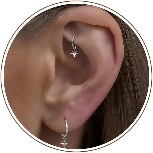 16G 18G Titanium Cartilage Earrings Helix Conch Tragus Huggie Hoop Piercing
