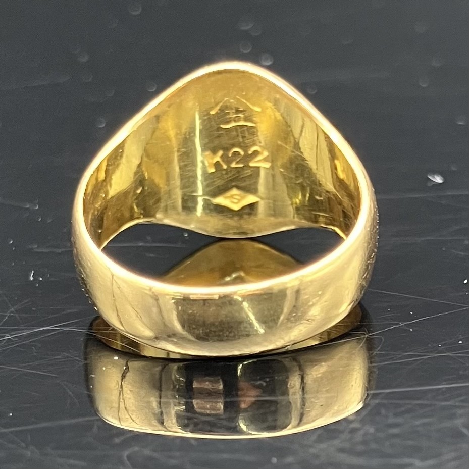 K22 Gold Signet Ring 6.80g Signet Ring No. 7 Pinky Ring