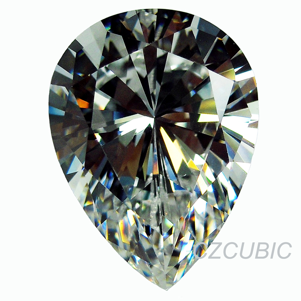WHITE CUBIC ZIRCONIA SUPER EXCELLENT QUALITY DROP WATER PEAR SHAPE STONE CZ