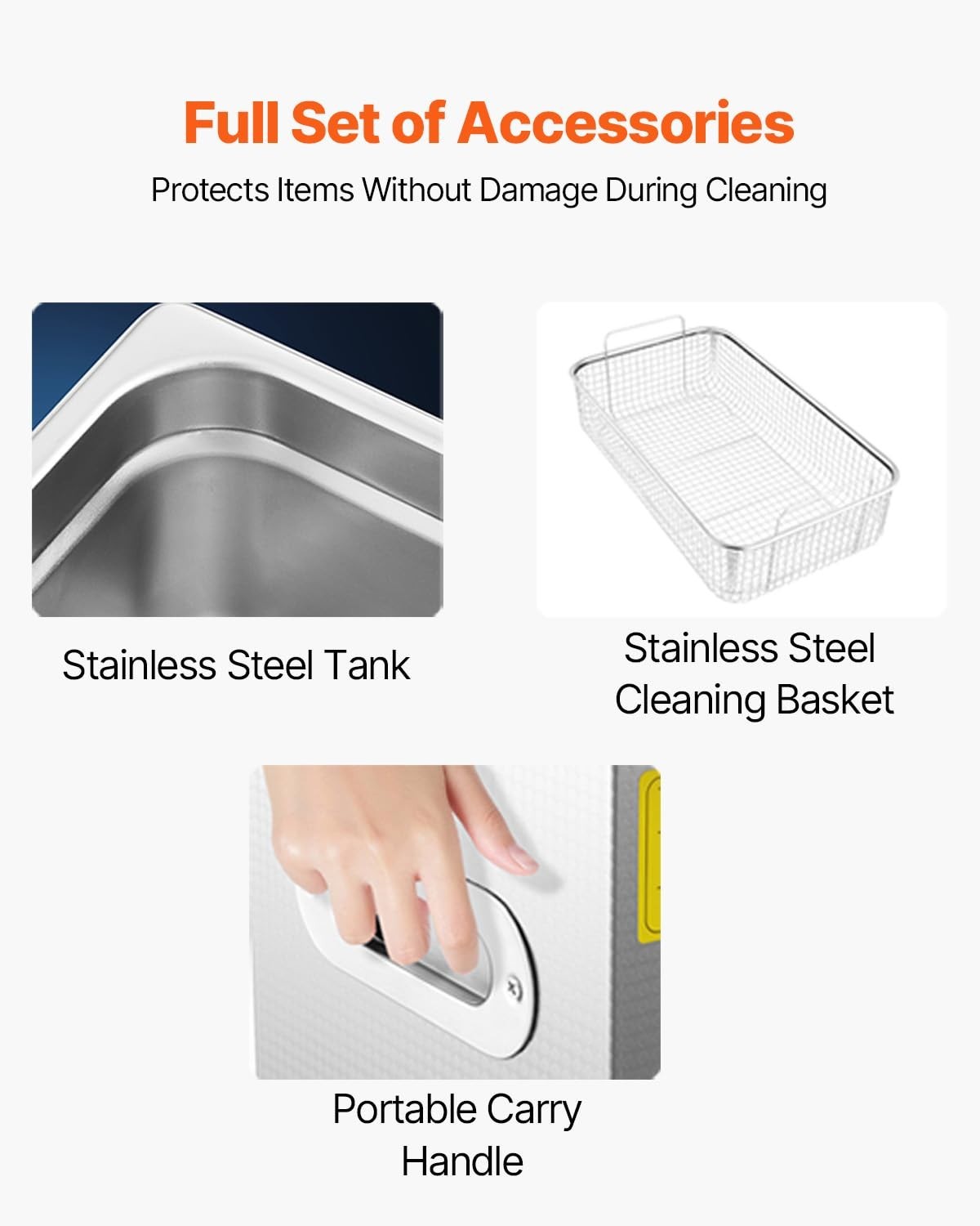 3L Ultrasonic Cleaner with Heat, Digital Timer & Stainless Steel Tank – Jewelry,