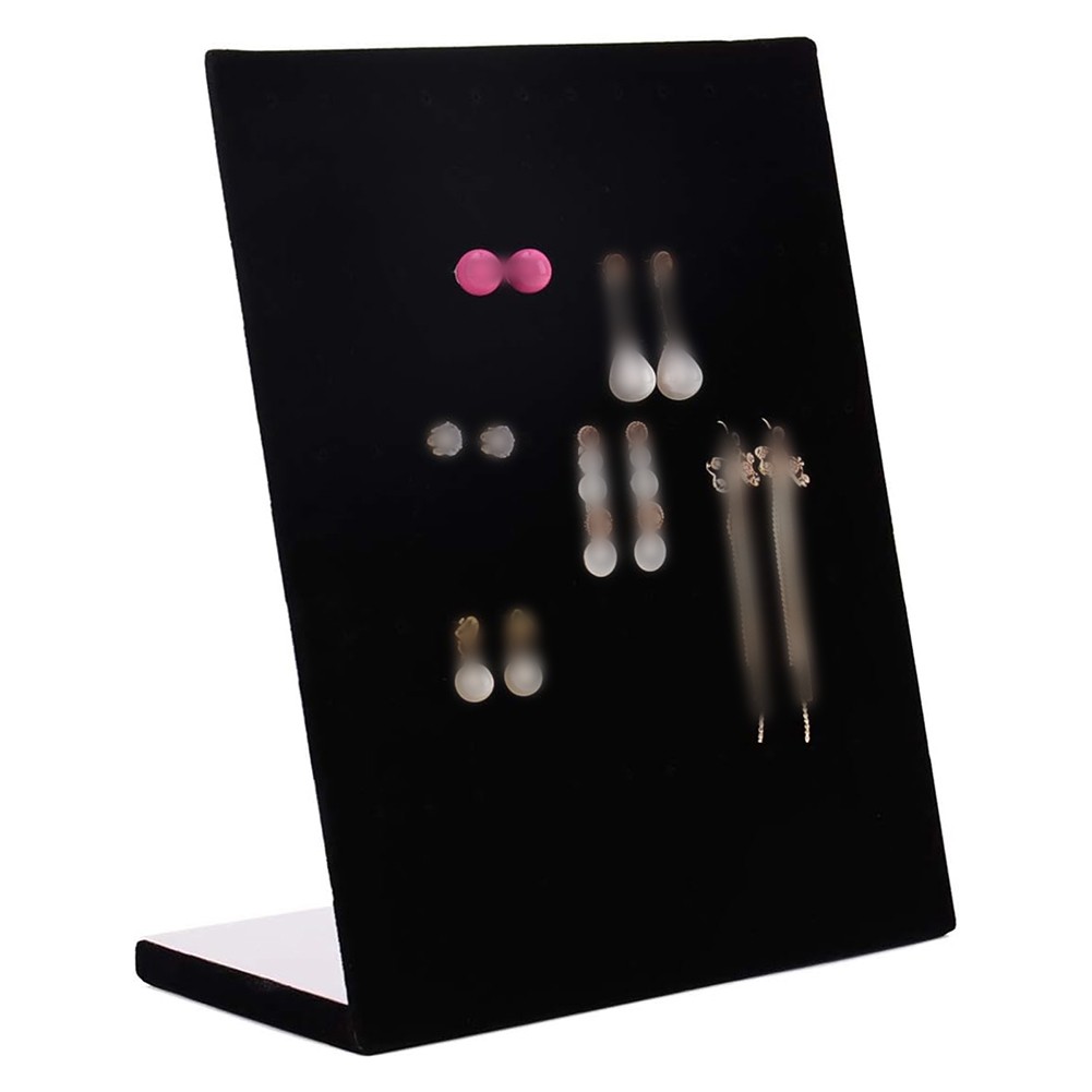 Velvet Earring Holder Organizer 60 /120 Holes L-Shape Earring Display Stand