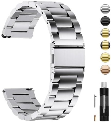 Fullmosa Stainless Steel Watch Band 16mm 18mm 19mm 20mm 22mm 24mm, Quick Rele…