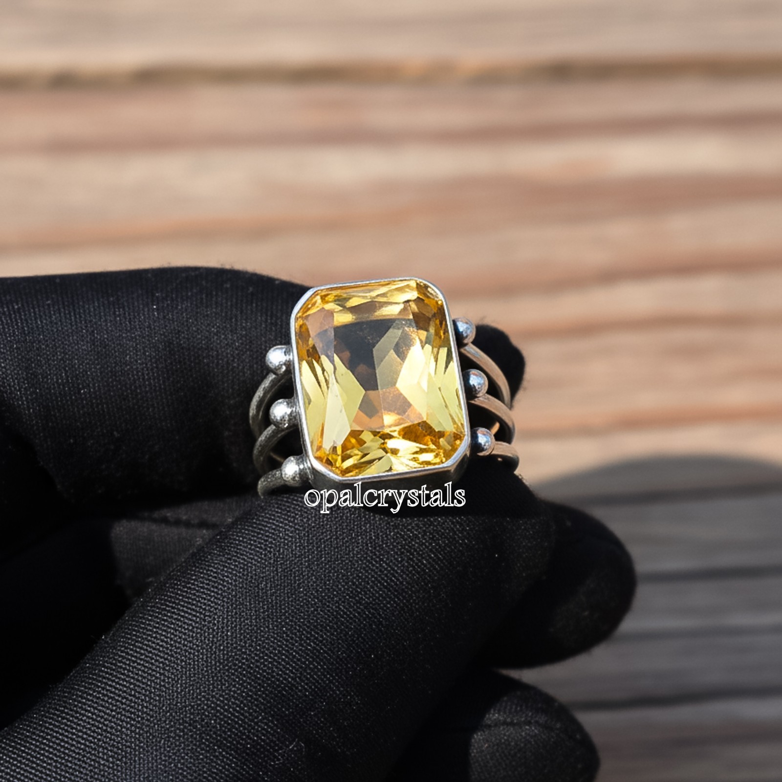 Yellow Citrine Gemstone 925 Sterling Silver Ring Handmade Jewelry Ring For Gift