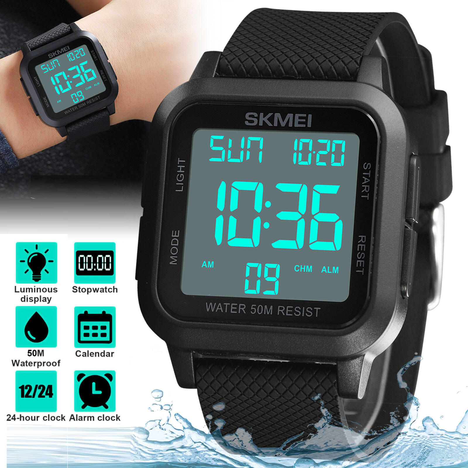 Waterproof Men’s Digital Army Military Sport Quartz Watch Chronograph Backlight