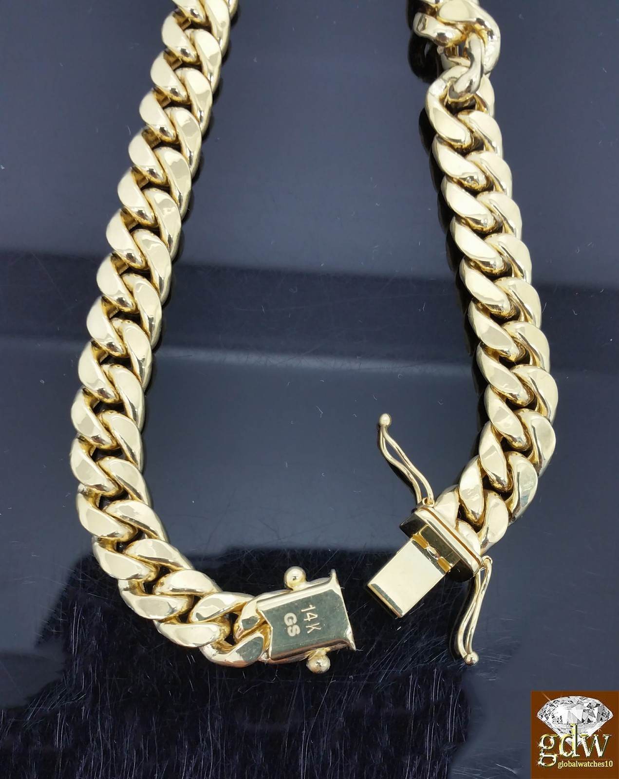 Real 14K Yellow Gold Bracelet Miami Cuban 8 Inch 8mm Men Women
