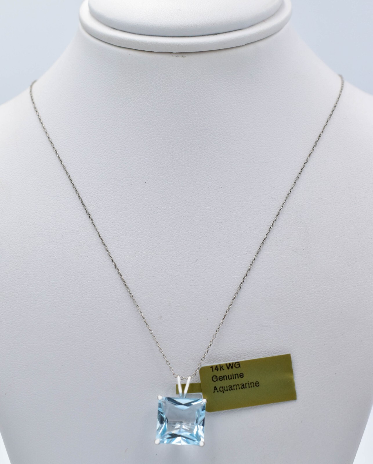 GENUINE 3.85 Cts AQUAMARINE PENDANT 14K SOLID GOLD – MADE IN USA -Free Appraisal