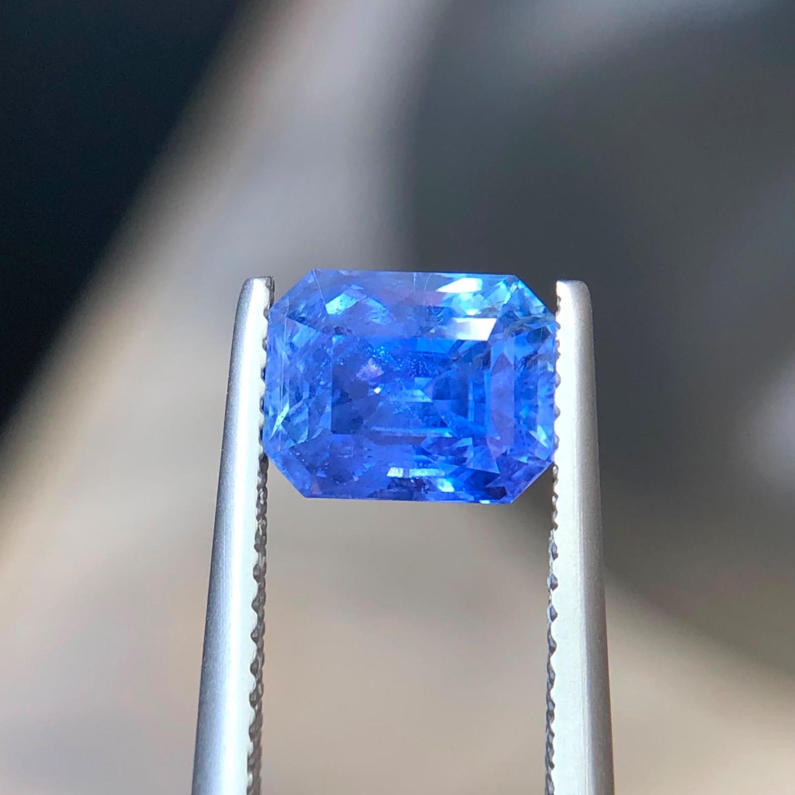 3.17 Carats Natural Blue Sapphire Octagonal Cut From Srilanka