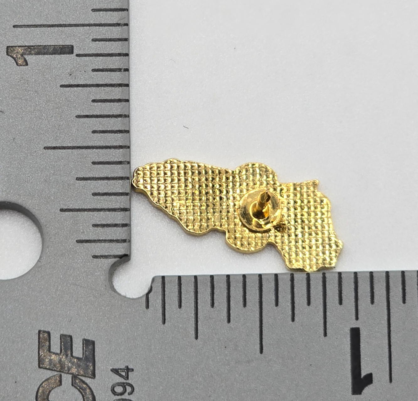 Vtg GTE Illinois State Map Lapel Pin Black Enamel Gold Tone Telephone Employee