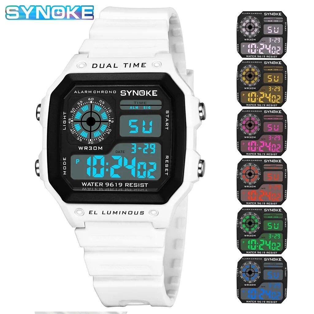 SYNOKE Digital Watches Men Sports Luminous Multifunction Waterproof Women Wristw