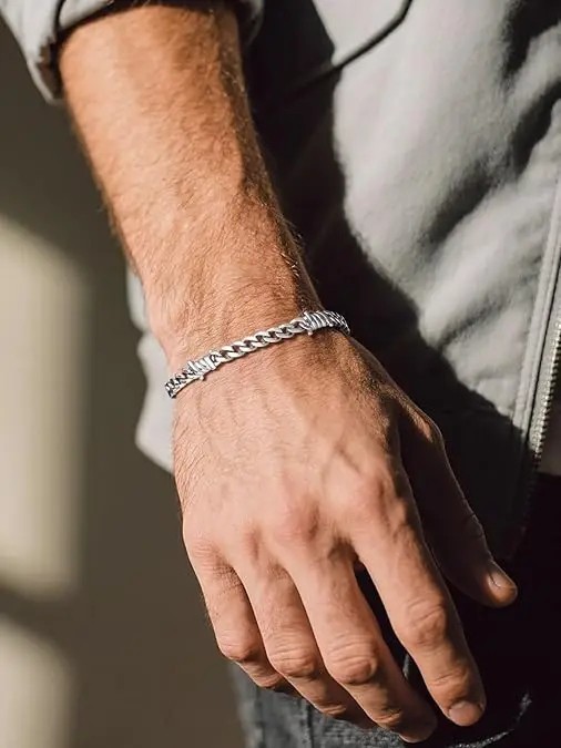 Barbed Wire Cuban Link Chain Bracelet Adjustable Stainless Steel Punk Emo 2026.