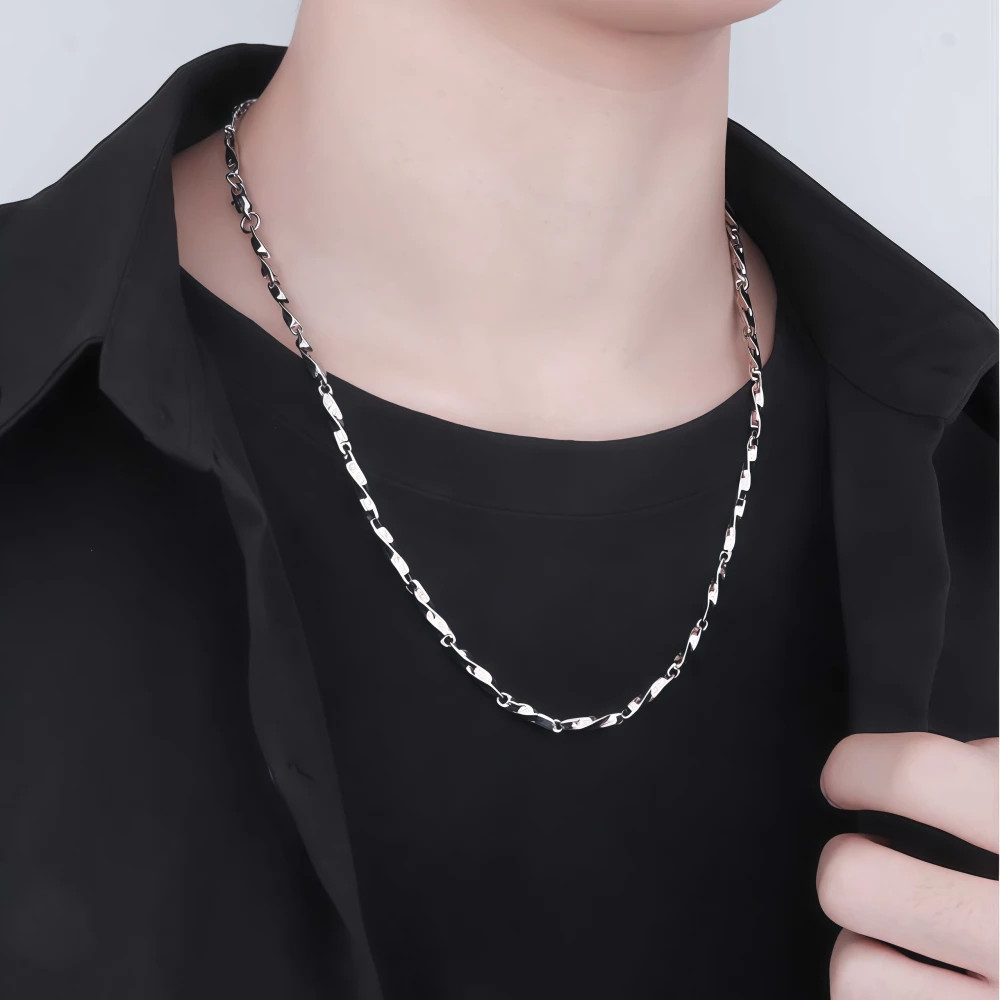 Hip Hop Möbius Titanium Steel Necklace For Man Woman Trendy Luxury Non Fading Cl