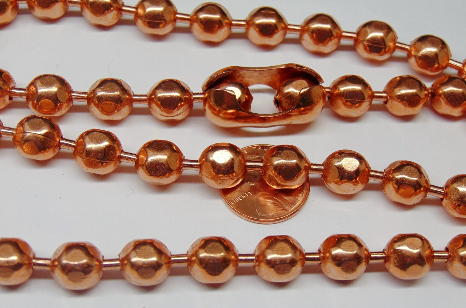 COPPER BALL CHAIN Necklace or Bracelet Statement Size 9.5mm Round + Faceted Bead