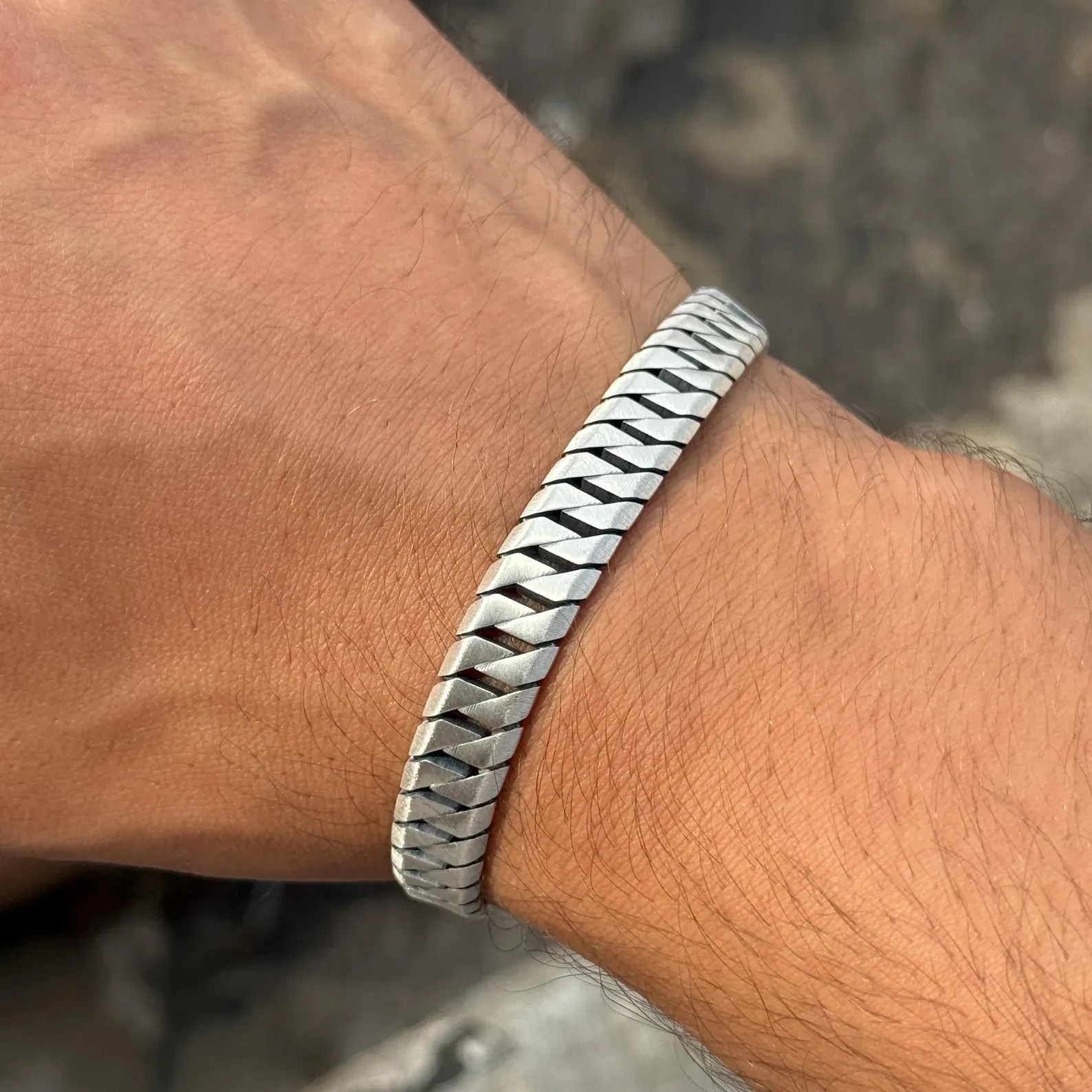 925 10MM Curb Chain Bracelet, Gourmet Men Chain Bracelet, Cuban Link Chain
