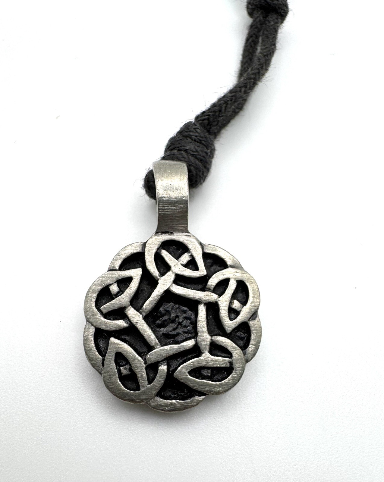 Pewter Celtic Knot Charm Pendant Necklace Adjustable