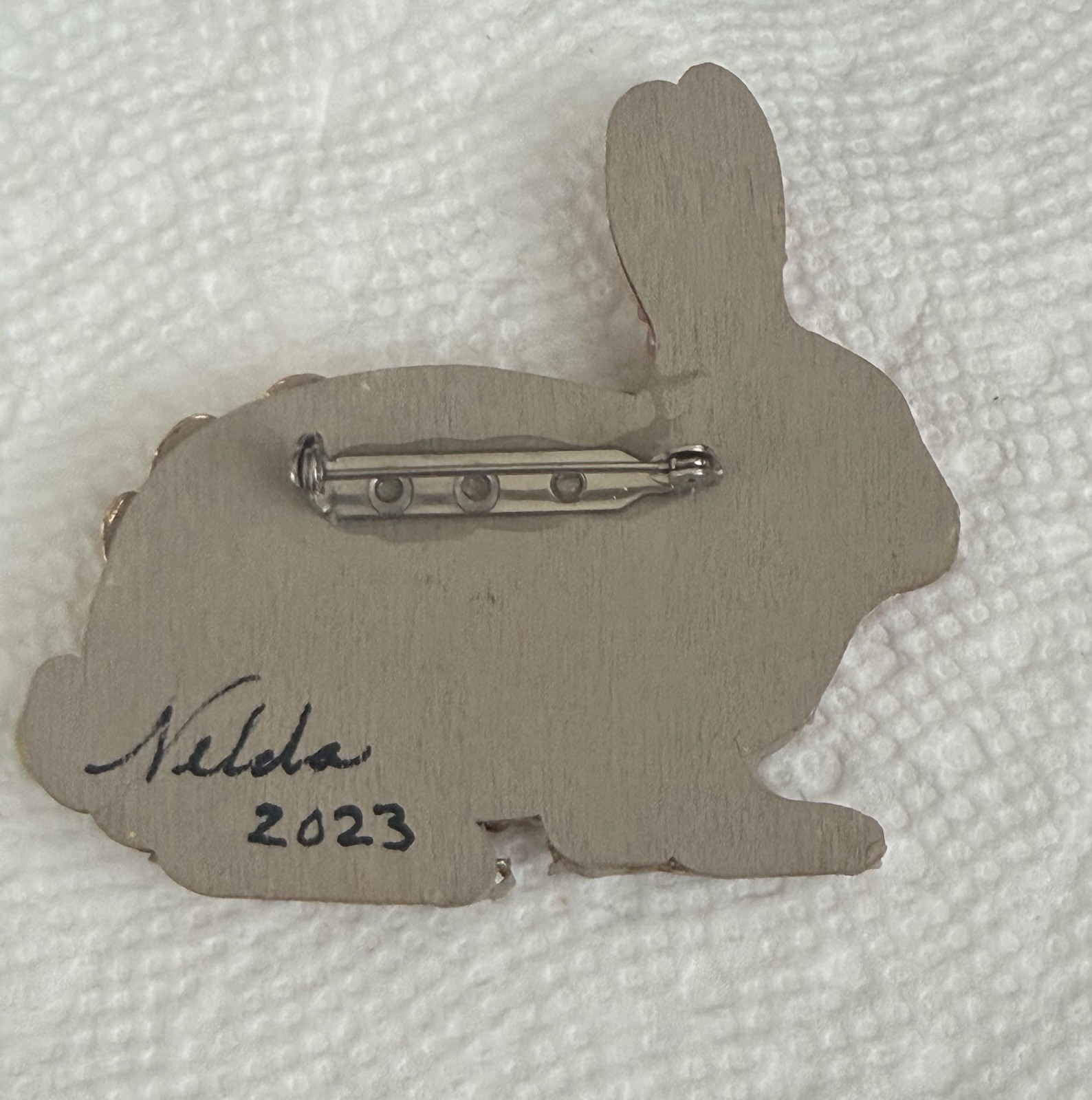 Handmade Rabbit Pin Brooch From Old Broken Pieces Of Jewelry None Are Alike.