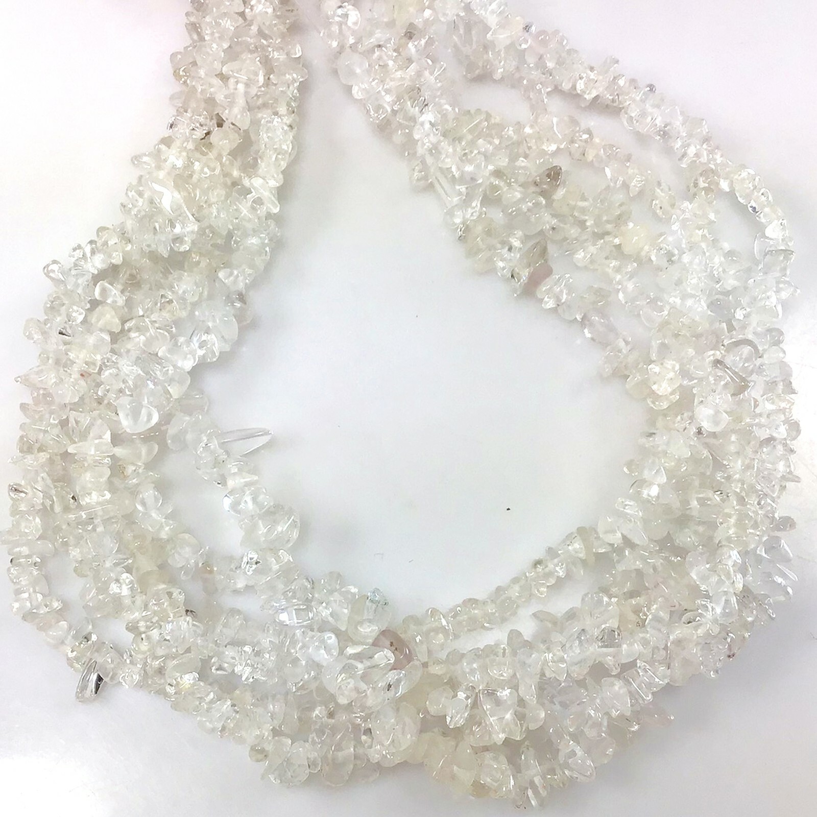 Natural Gemstones Clear Crystal Quartz Chip Beads 32″ Full Strand Jewelry Making
