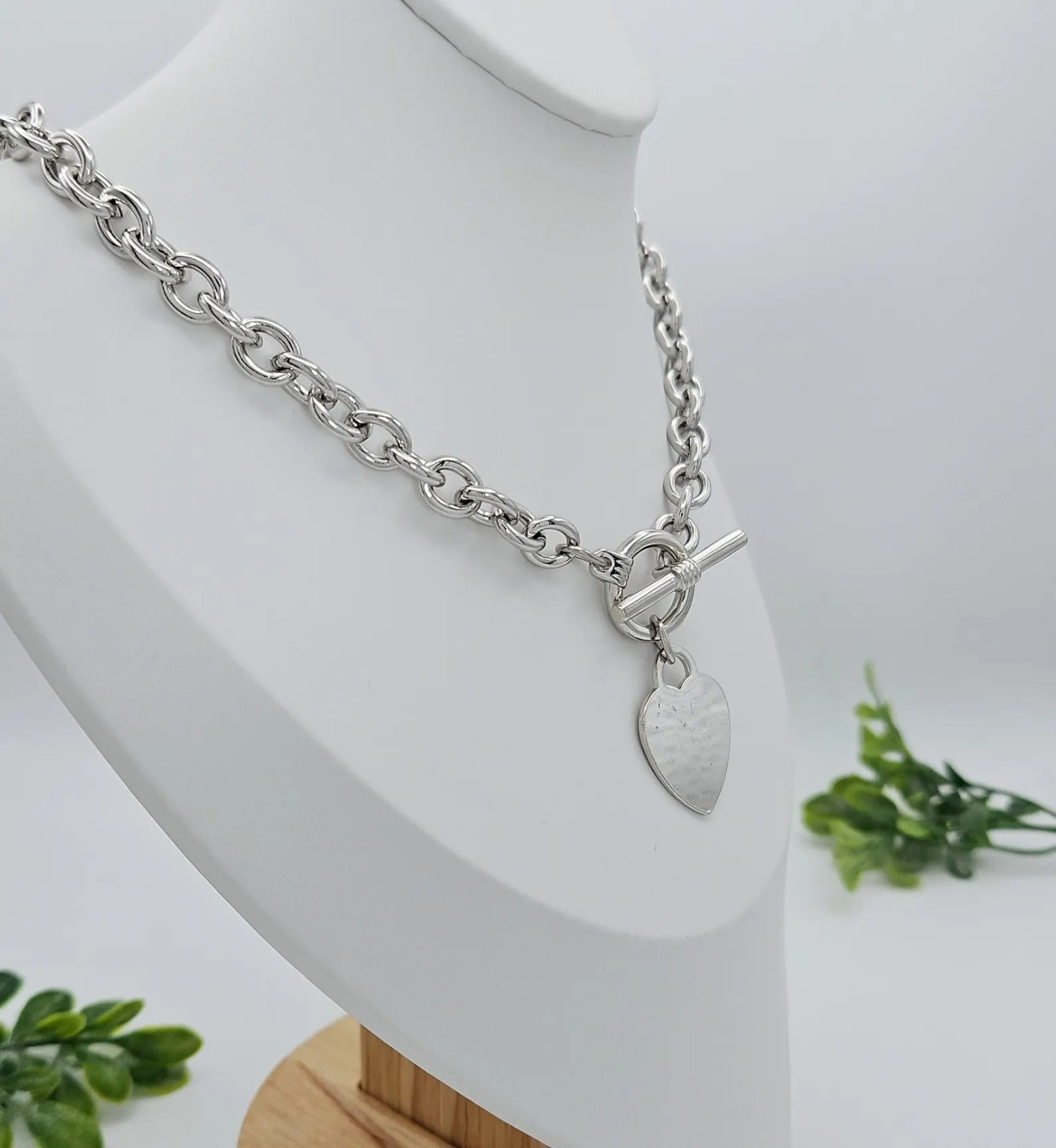 Gold Toggle Necklace For Women, 14k Heavy Plated Gold Toggle & Tag Necklace