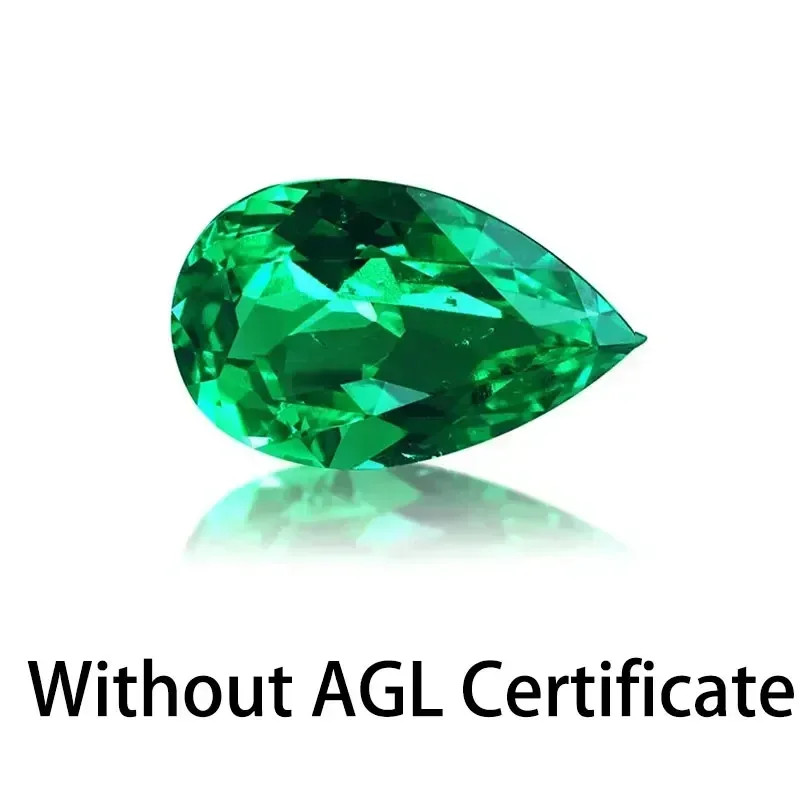 AGL Lab Grown Hydrothermal Pear Cut Lab Grown Colombia Emerald Loose Gemstones