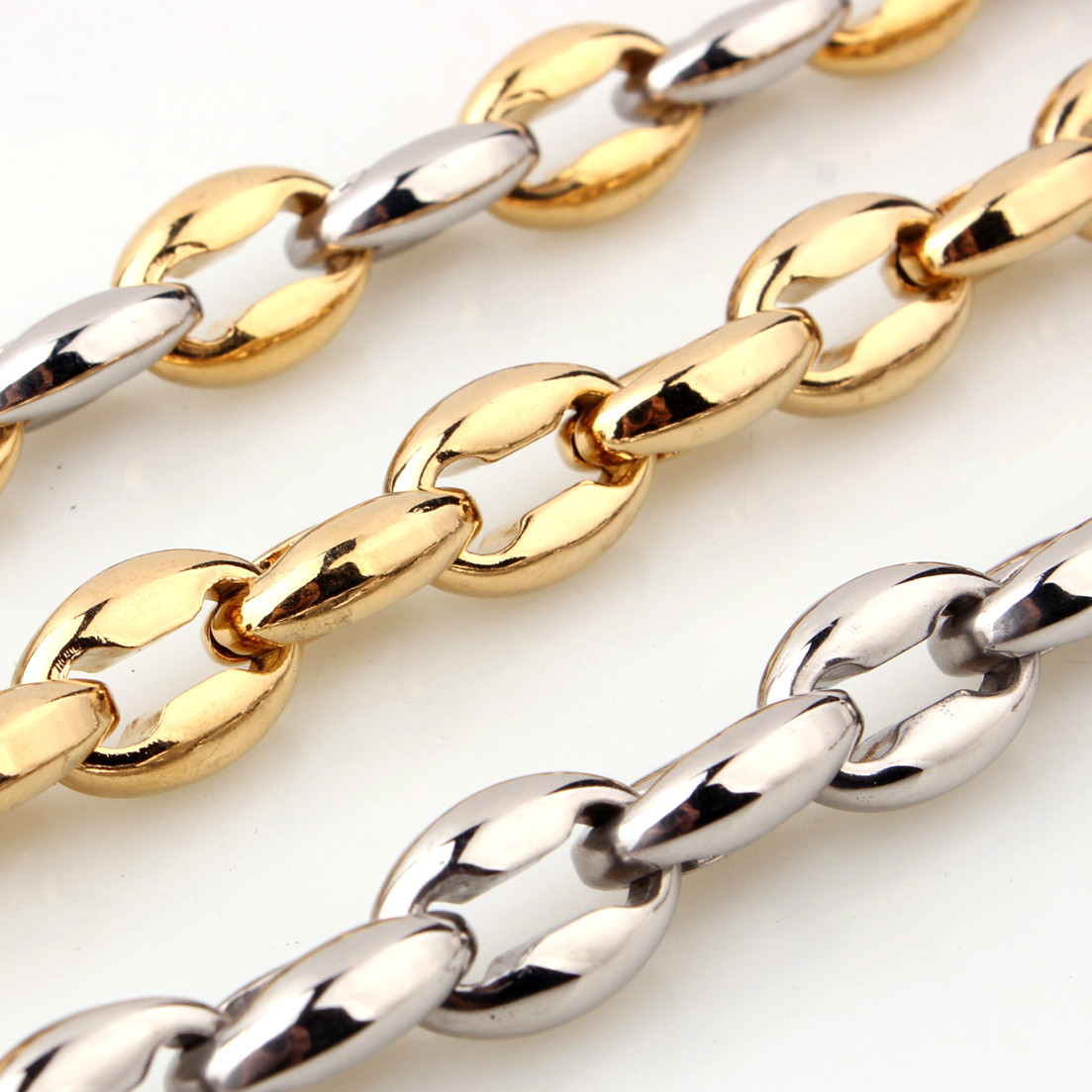 7-40″ 316L Stainless Steel Hollow Out Coffee Beads Bean Chain Neklace Men Women