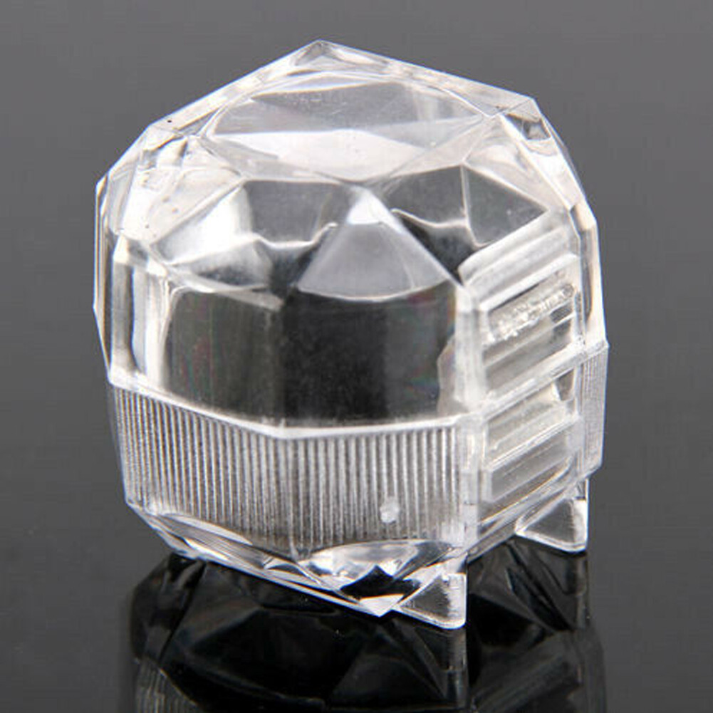 20/40 PCS Plastic Transparent Crystal Lots Jewelry Ring Display storage boxes