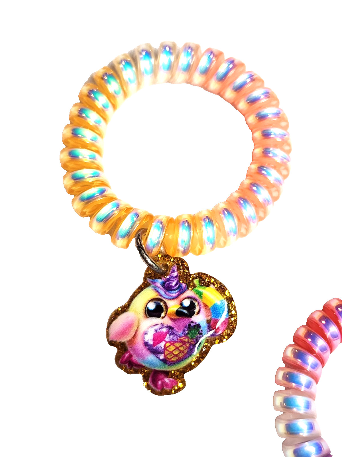 Rainbocorn Multicolor Elastic Stretch Coil Cord Charm Bracelets Lot 7 Unicorn