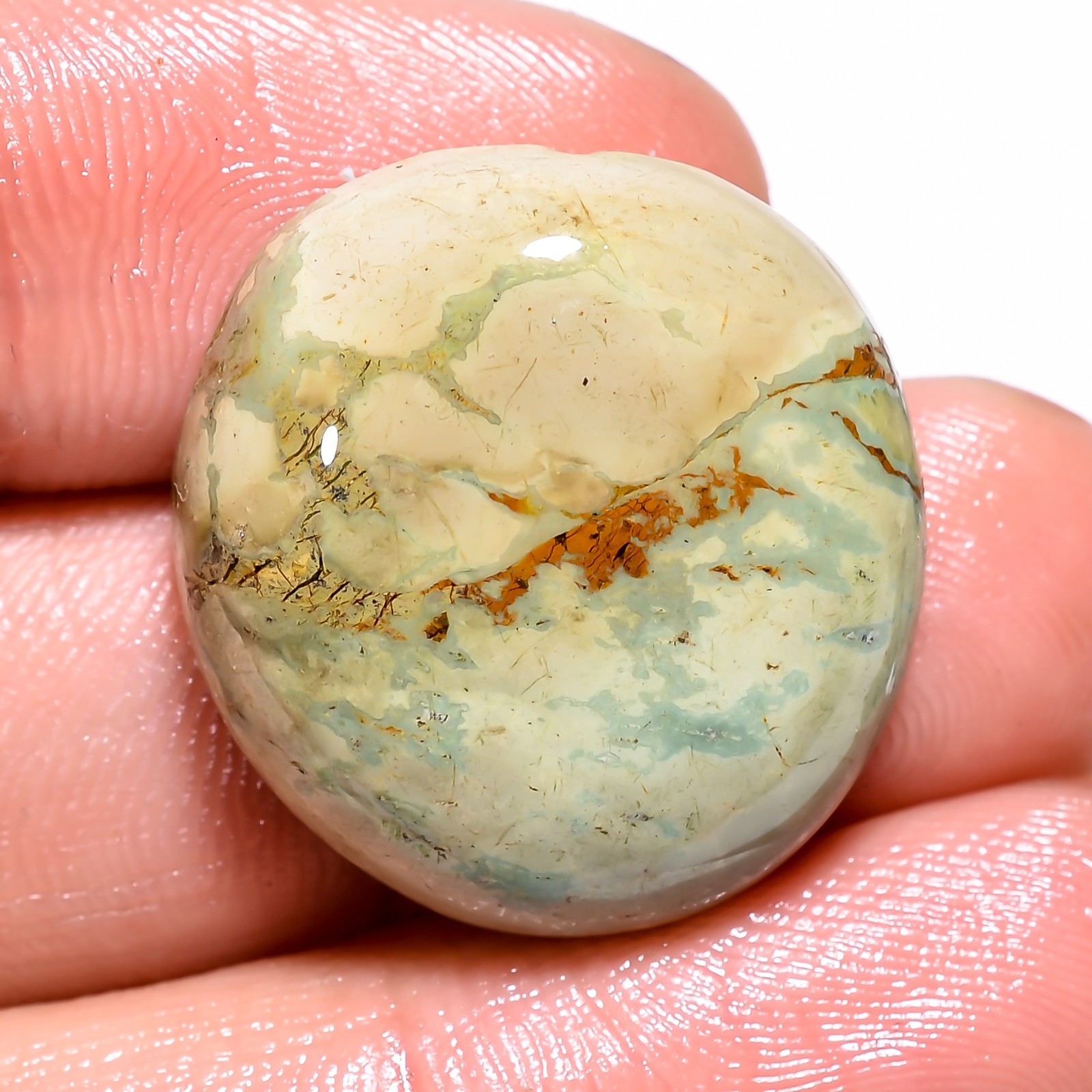 27.60 CTS. 100% Natural TIBET TURQUOISE Fancy Shape Cabochon 22X24X7mm Gemstone