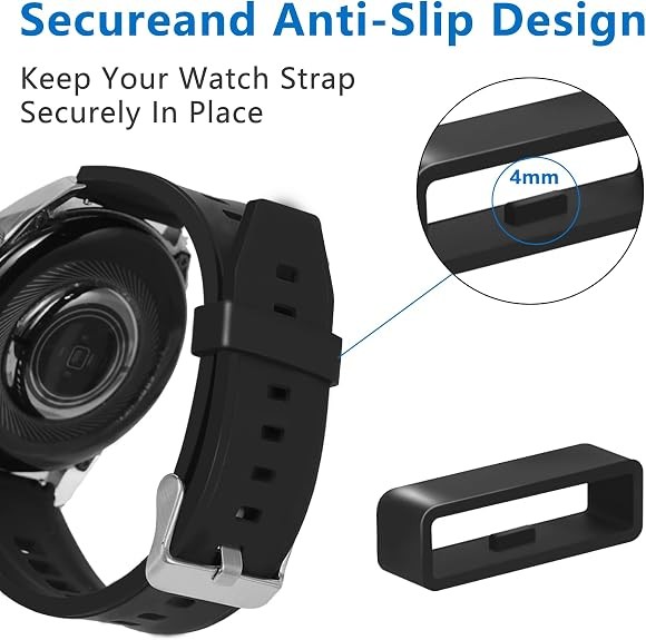 6Pcs Watch Band Keepers, Silicone Strap Holder Loops Retainer 16mm/18mm/20mm/22m