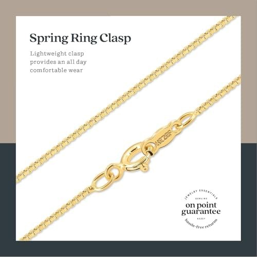 KEZEF 18K Gold Plated 925 Sterling Silver Box Chain Necklace for Women, 1mm T…