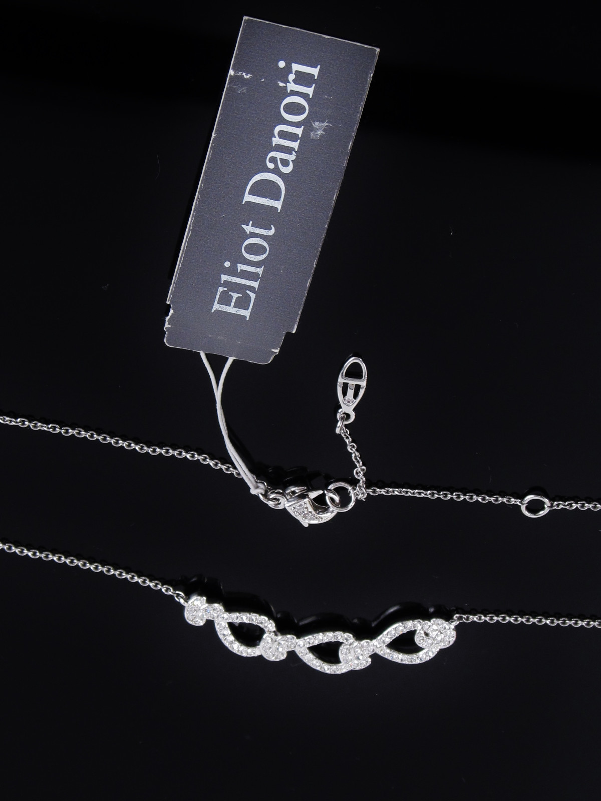 Eliot Danori Silver Tone Pave Loop Frontal Necklace NWT