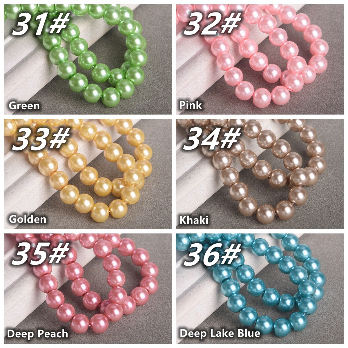 Pearl Glass Round Loose Beads 4mm/6mm/8mm/10mm/12mm/14mm/16mm for Jewelry Making