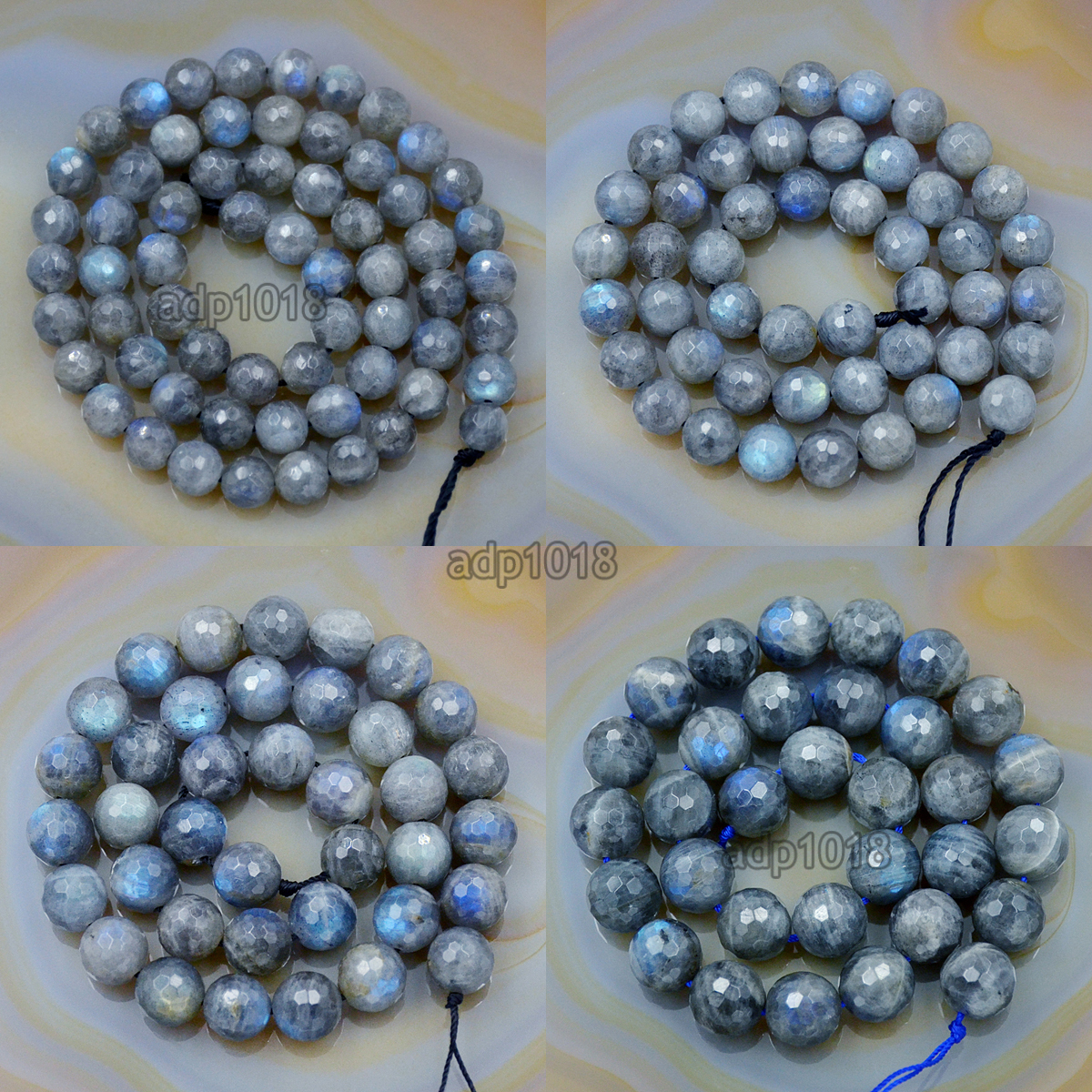Natural Gemstones Faceted Round Spacer Loose Beads 15.5” 4mm 6mm 8mm 10mm 12mm