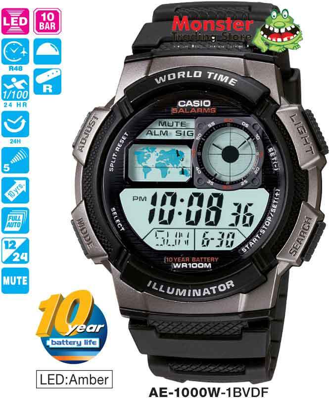CASIO WATCH AE-1000W-1B AE1000 AE1000W 12 MONTH WARRANTY