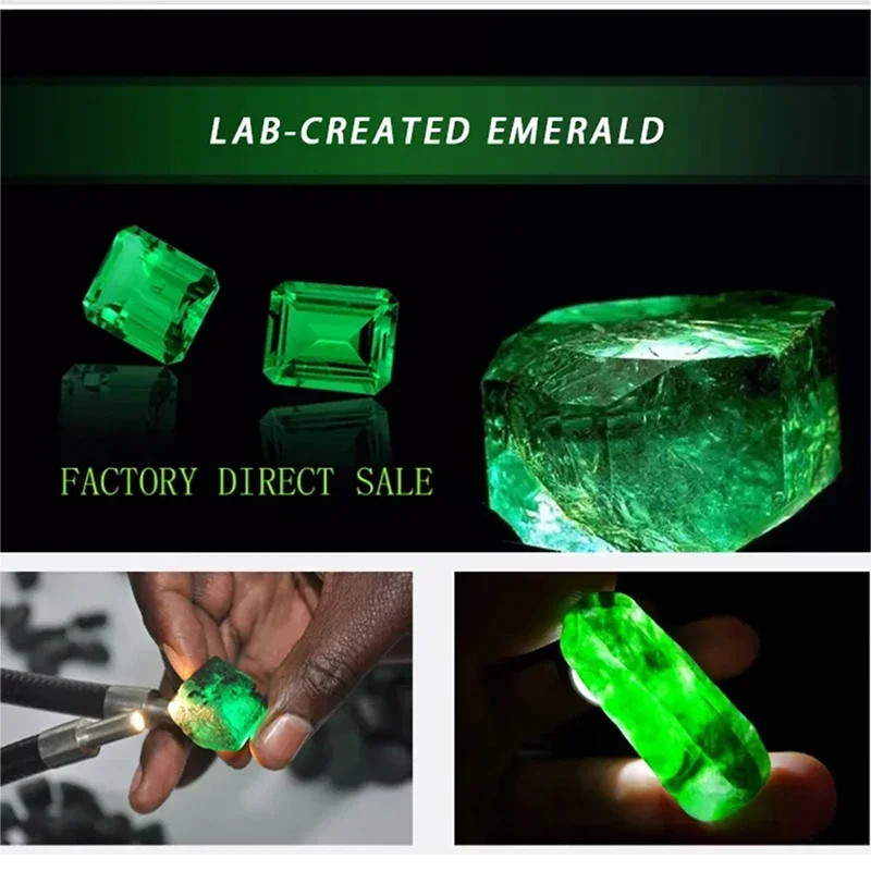 AGL Lab Grown Hydrothermal Pear Cut Lab Grown Colombia Emerald Loose Gemstones