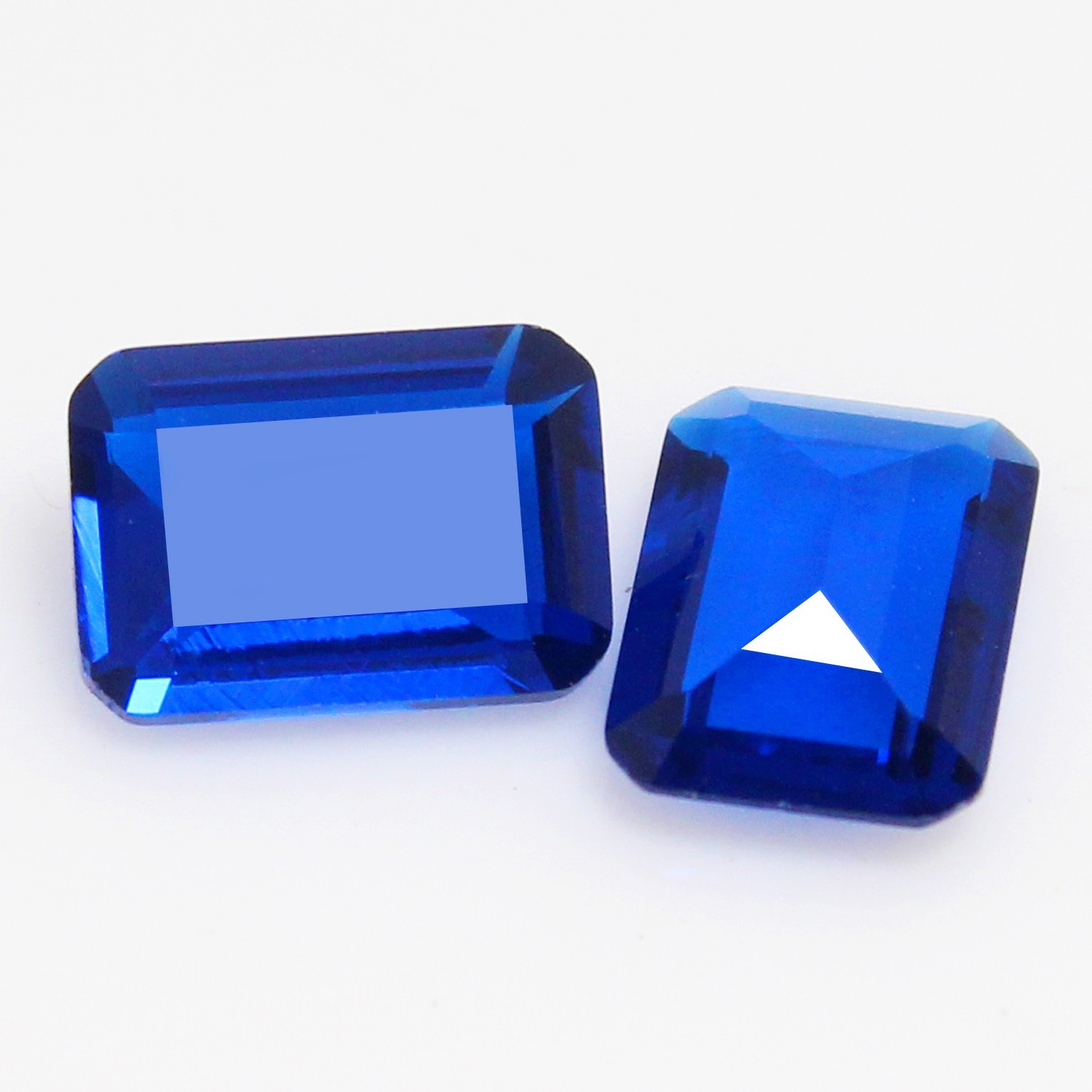 Natural Certified Ceylon Blue Sapphire 5×4 MM Emerald Pair Stunning Gemstone