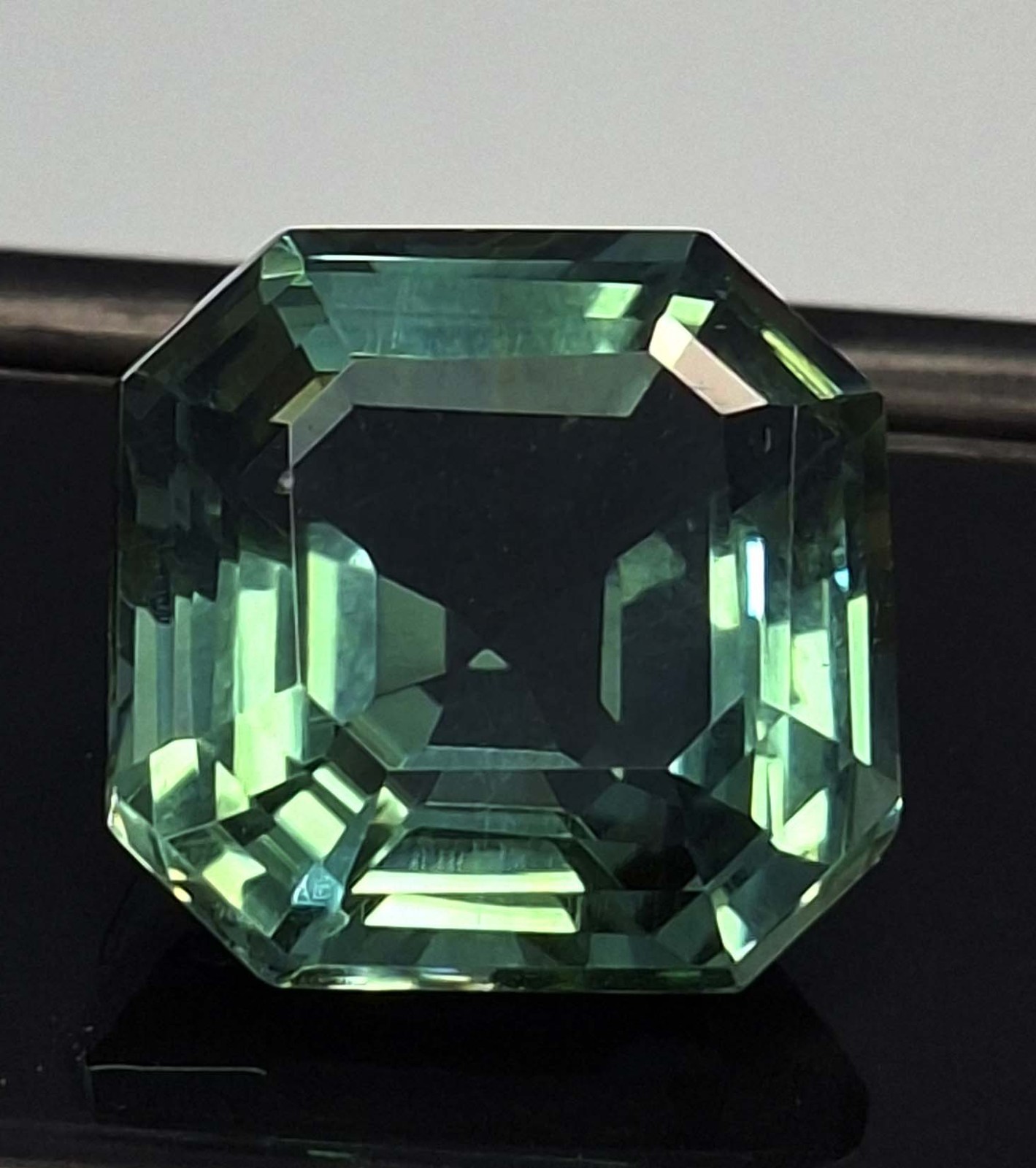 Green Sapphire Natural Asscher Cut 11-13 Ct Certified Loose Gemstone RK070