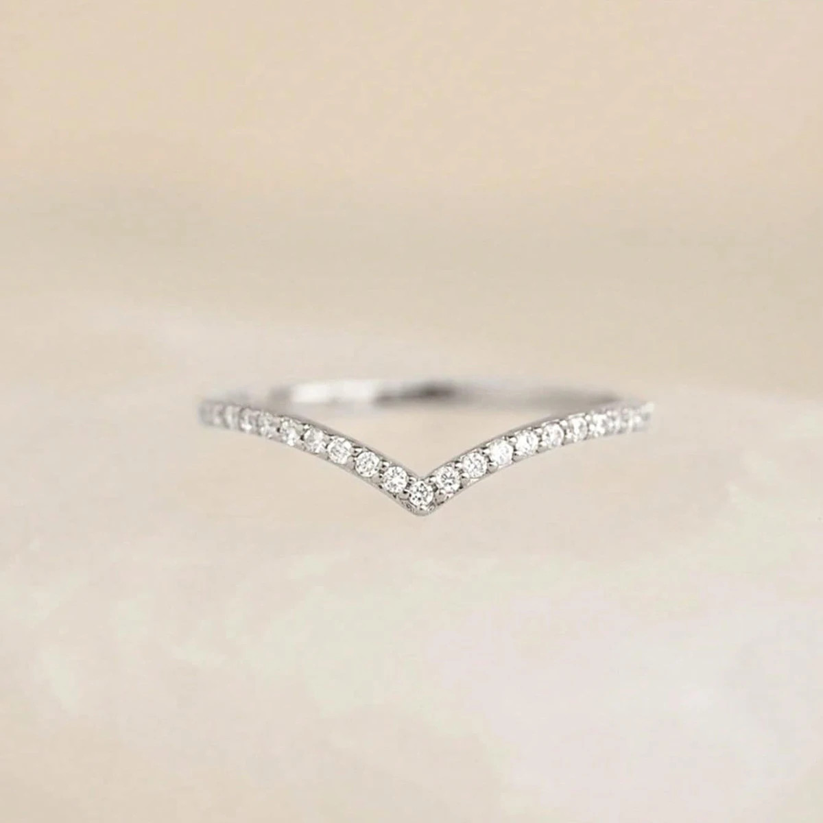 Stackable Plain Ring 925 Sterling Silver 1.4mm Full Zircon Wedding Band Jewelry
