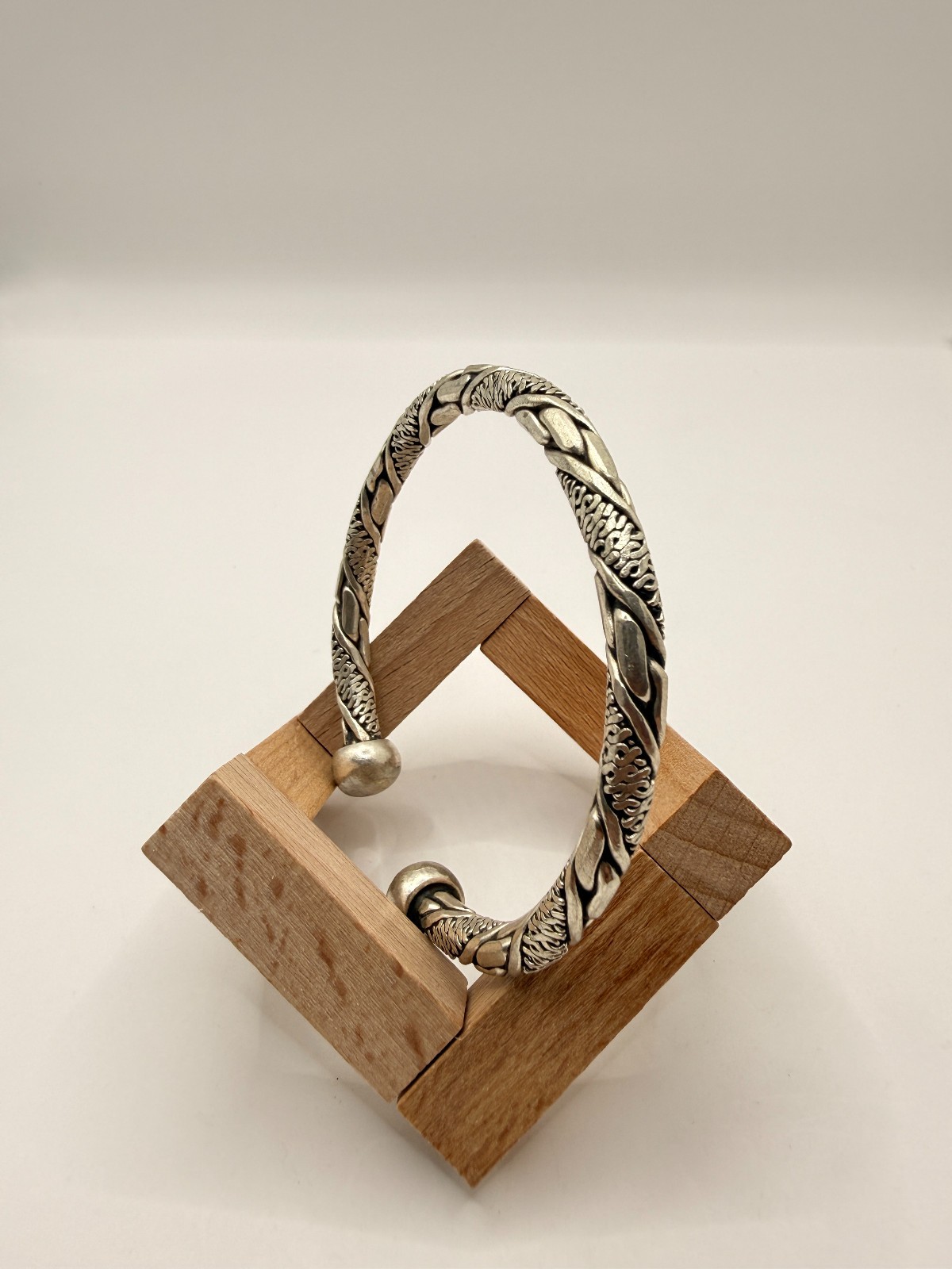 Antique North African Berber Tribe Moroccan Twisted Tension Bangle Bracelet