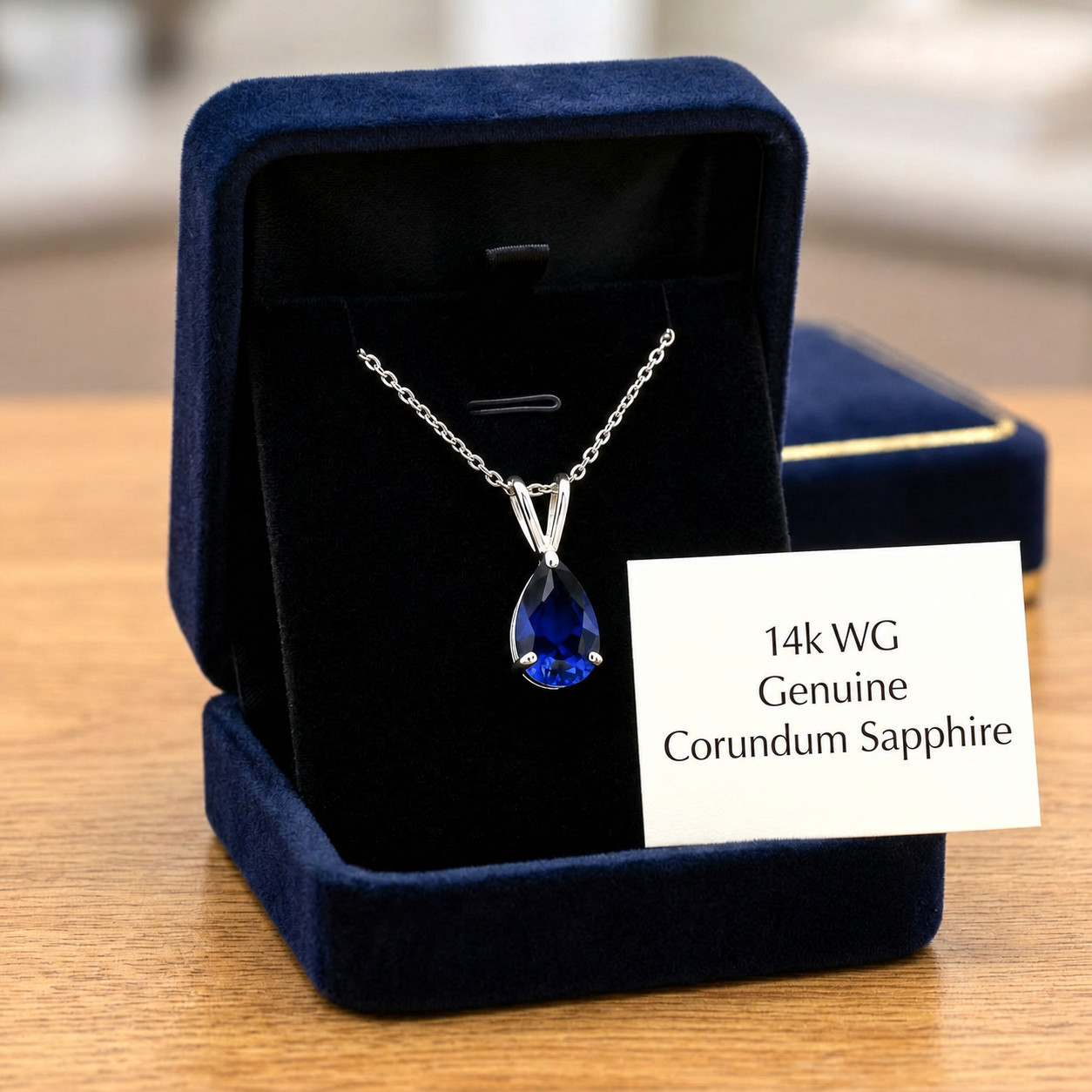 GENUINE 2.23 Cts BLUE SAPPHIRE PENDANT 14K GOLD – Free Appraisal – MADE IN USA