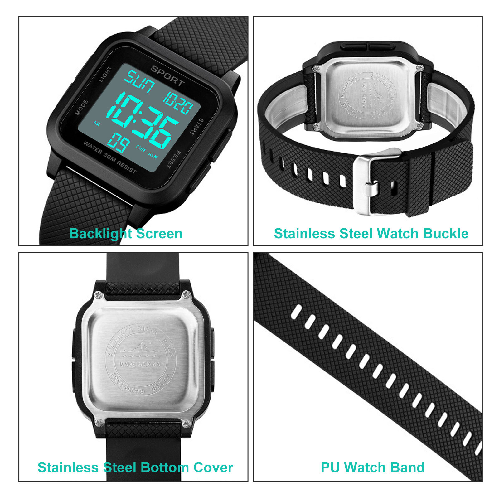 Waterproof Men’s Digital Army Military Sport Quartz Watch Chronograph Backlight