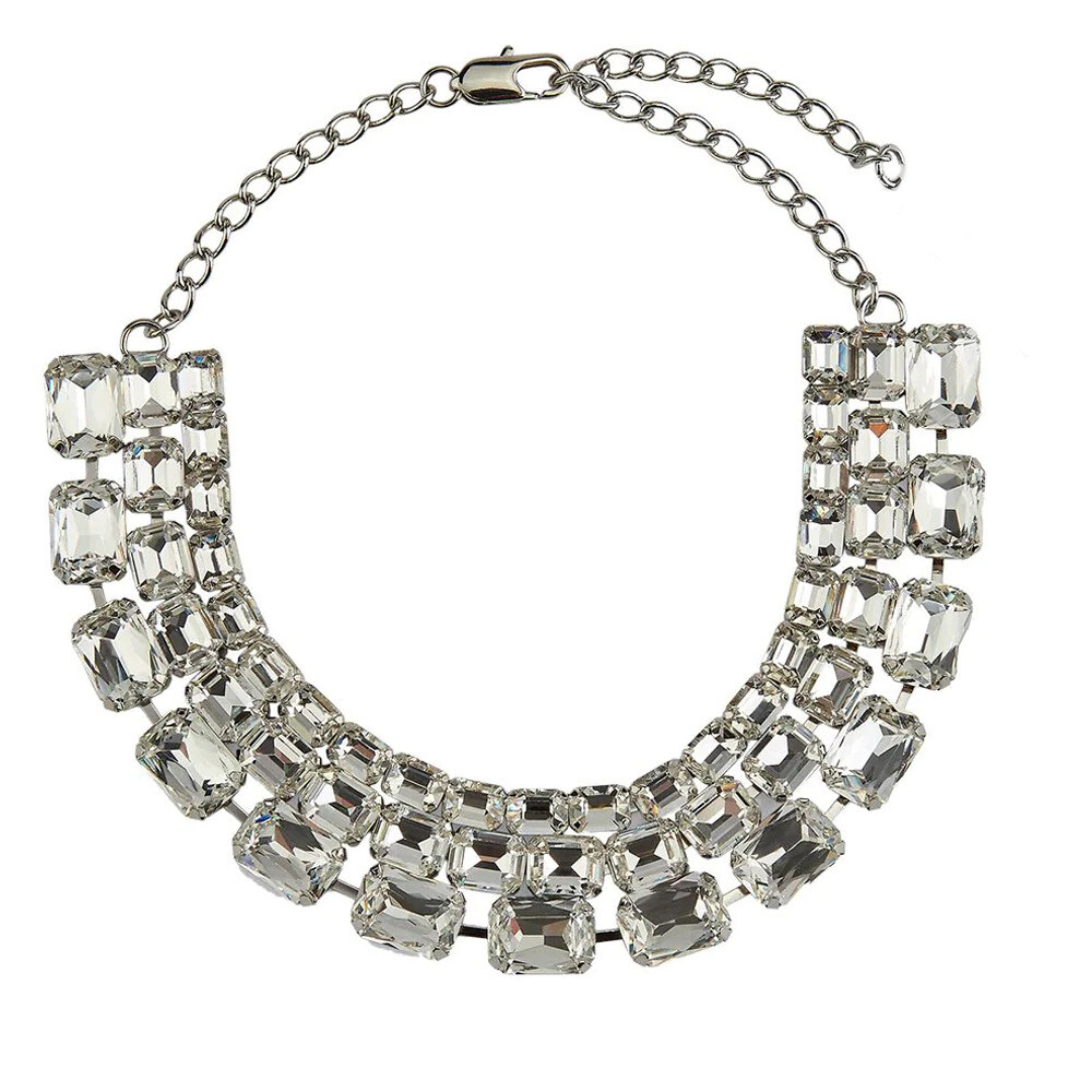 Rhinestone Crystal Choker Necklace Wedding Party Prom Necklaces For Women