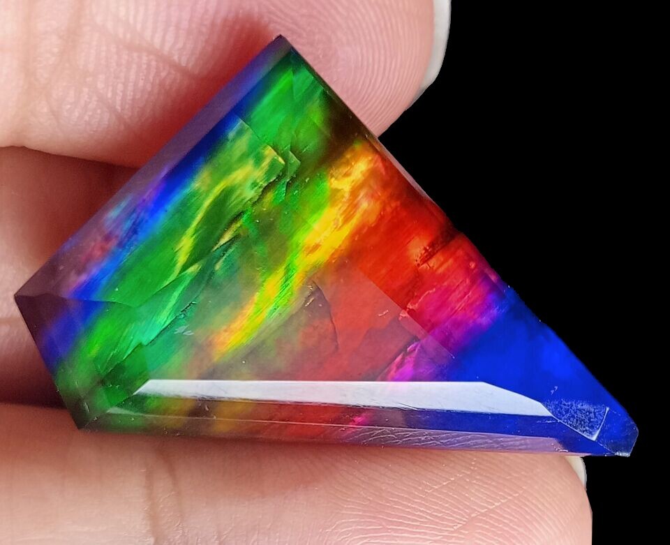 Opal-Like Organic Natural Ammolite 30-32 Ct Loose EGL Certified Doublet Gemstone