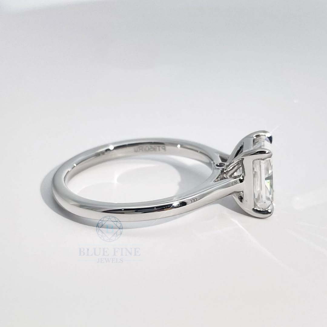 3.00Ct Emerald Cut CZ Diamond Ring 14k Gold Ring Solitaire Engagement Ring