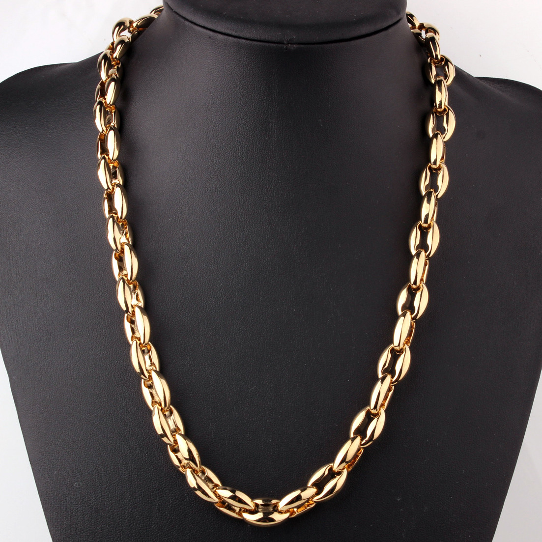 7-40″ 316L Stainless Steel Hollow Out Coffee Beads Bean Chain Neklace Men Women