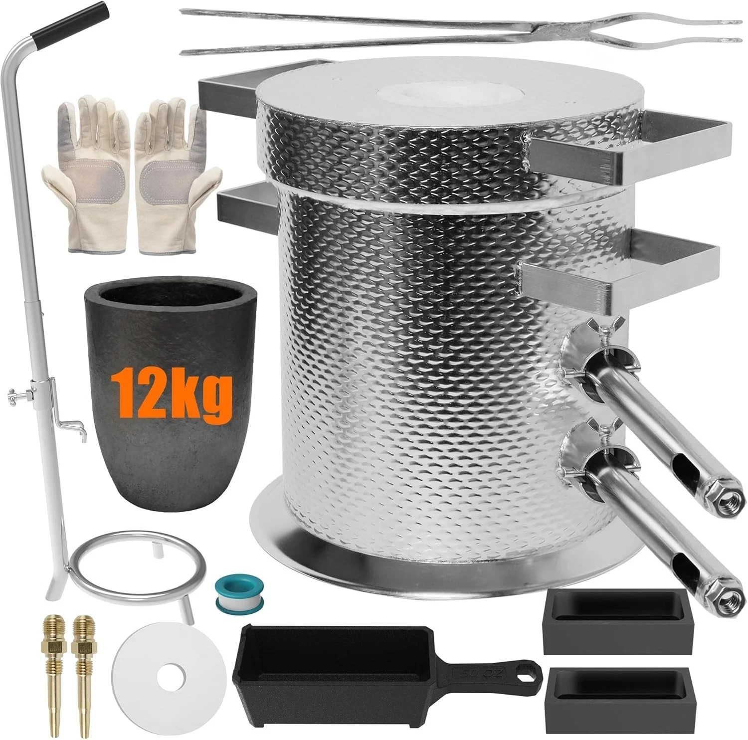 MMasters 12KG Stainless Steel Propane Melting Furnace Kit, 12kg Silicon Carbi…