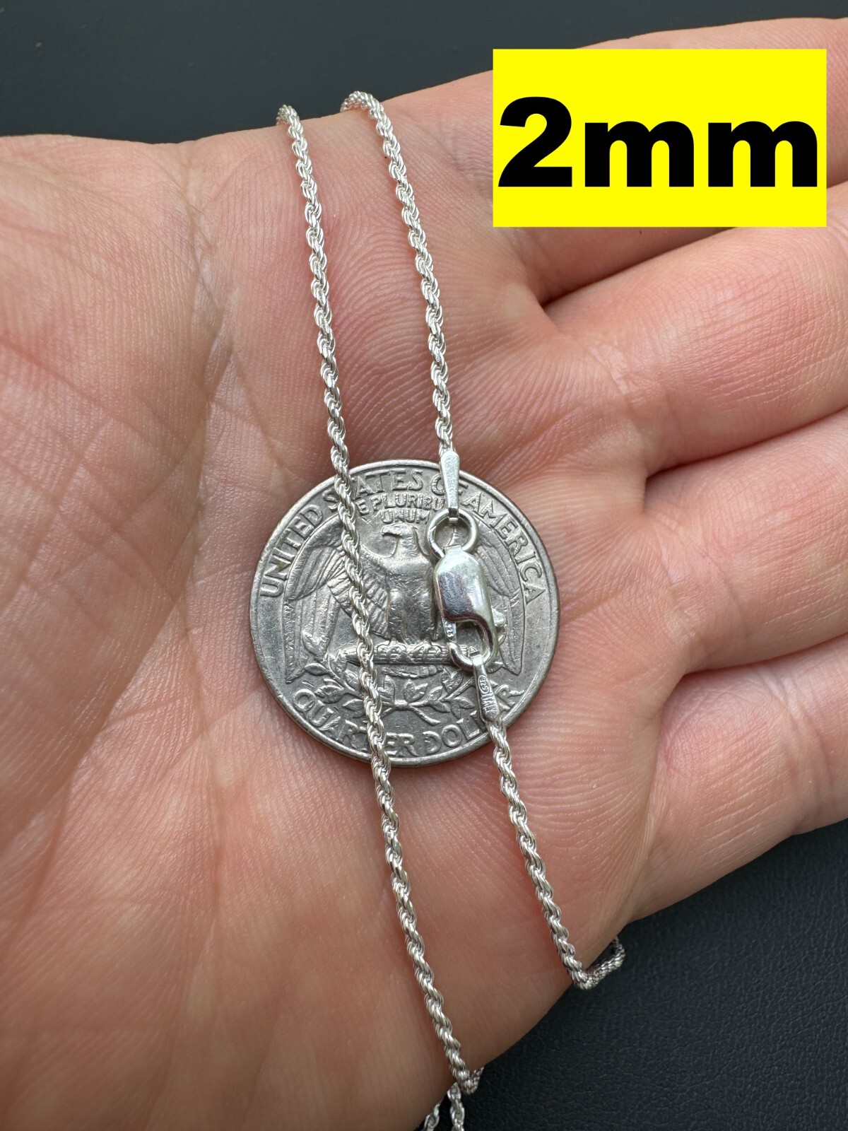 Cadena Rope Plata Esterlina 925 Real Hombre Mujer 1.5-5mm Italia 16-30″
