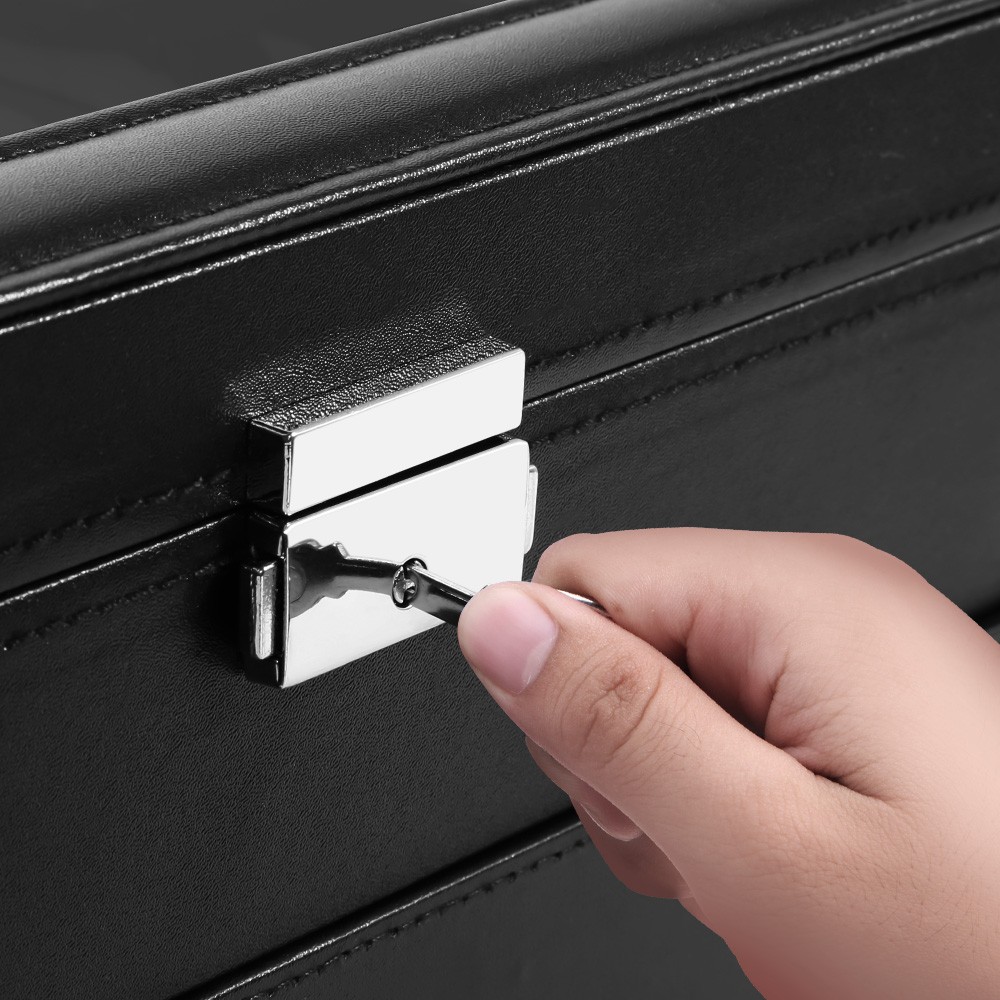 3/6/8/10/12/24 Slots PU Leather Watch Box Organizer Jewelry Display Storage Case