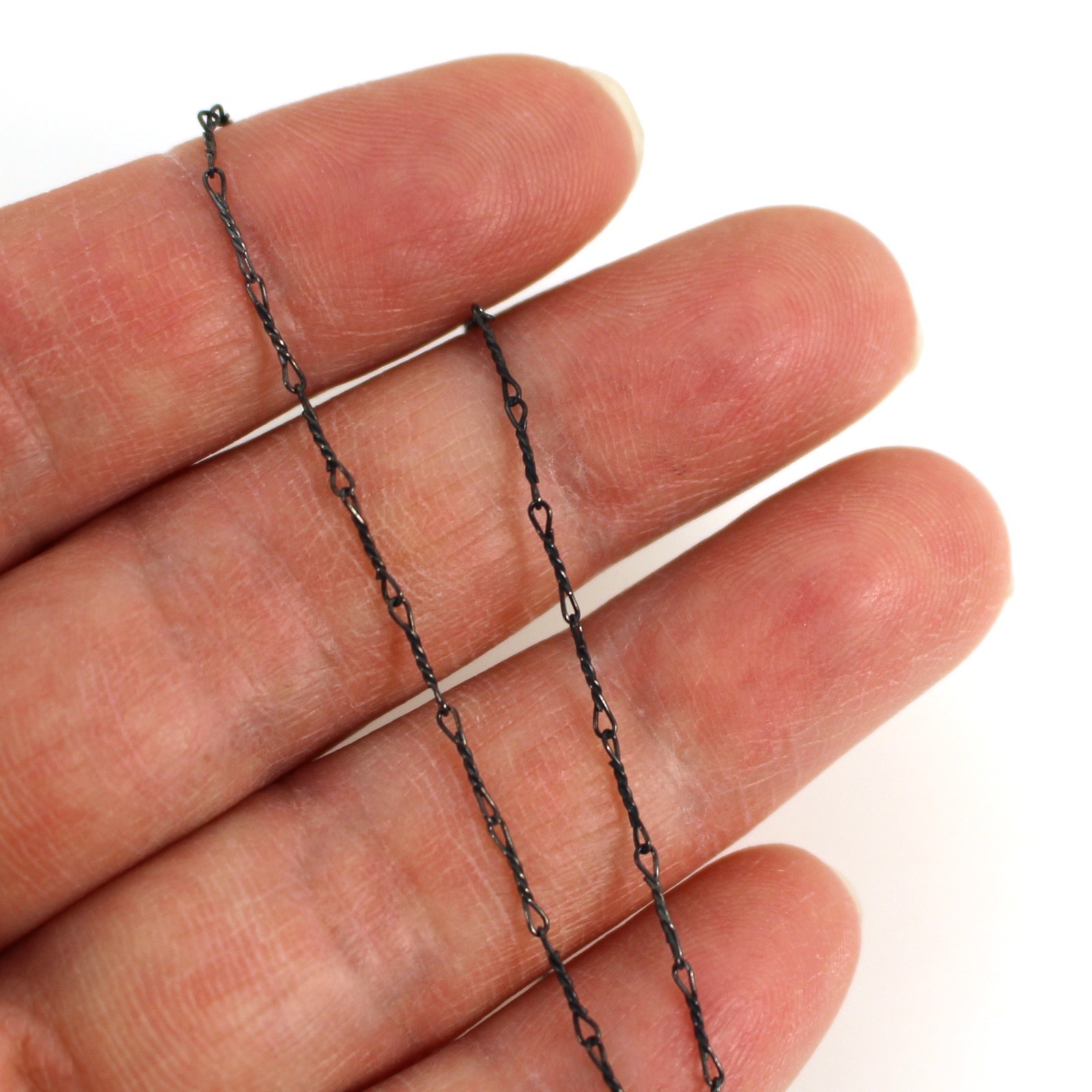 Oxidized Sterling Silver Fancy Twisted Unique Chain Necklace-(16″-36″)