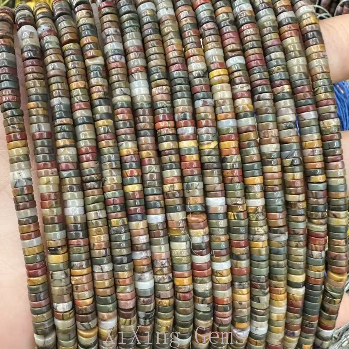 1x4mm Natural Picasso Jasper Heishi Disc Spacer Beads for Jewelry Making DIY